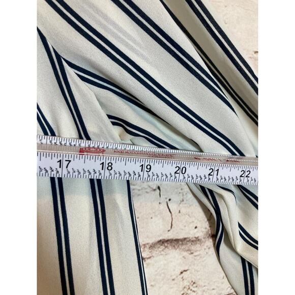 J. Crew Mercantile Top Womens Small White Navy Striped Nautical Bow Tie - Picture 8 of 13